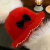 Берец высококачественный плюшевый сплошной цветной шляпа Женщины зима простая и элегантная бассейна имитация меховой казин