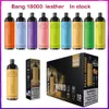 Originele knal puff 18000 lederen vapen wegwerp kieekjes e sigaretten gaas spoel 23 ml cartridge 650 mAh oplaadbaar 16 smaken pen vaper al fakher kroonbar 15k 12k 18k 18k