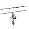 Chaopai Spirit Snake Cross Shaped Pendant in Thai Silver Black Enamel Chaoren Old Jewelry for Men and Women Necklace