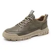 Casual Shoes Men's Cresatile Sports Leather Outdoor Wear-Resistent Work Anti-Skid Vulcanized