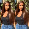 Chocolate Brown Colored 13x4 HD Lace Front Human Hair Wigs Raw Indian Straight Human Hair Wigs HD Transparent Lace Frontal Wigs 240409