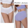 Frauen Höschen Frauen sexy hohe Taille Intimates weibliche unterpackige Feste Farbbesprechungen Damen Dessous nahtlose Hosen bequeme Unterwäsche