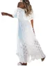 Платье для вечеринок женское длинное кружевное платье с плеча коротки