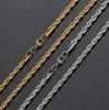 5 mm guldpläterade kedjor halsband rostfritt stål hiphop kedja diy rep smycken fynd längd 16quot18quot20quot22q6201645