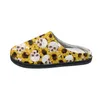 Slippers Scary Sunflower Skull Pattern Women Men Autumn Winter Cotton Slipper Outdoor Breathable Non-slip Plush Print On Demand