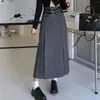 Skirts Faldas Black Y2k Women Cargo Harajuku Korean Fashion Vintage Loose High Waist Chic Pleated Grey Long Skirt Streetwear