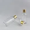 Förvaringsflaskor 220 ml transparent rund axelplastflaska 220cc schampo / lotionförpackning tom kosmetisk behållare