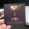 Chains Blessing Card Collier pour maman Maman's Daugh's Water Drop Drop Stone Gift