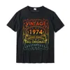 Kobiety 46. lat o starym koszurze-Vintage 1974 urodziny T-shirt okrągły szyję