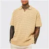 Męskie polo męskie Mens S Lato Sweter Koszulka Business Man Business Man Solid Knitting Casual Tees Tops Koszulki Mężczyzna Drop dostawa aplikacja Dhhkn