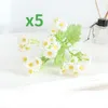 Decorative Flowers 5 Bouquets Of Artificial Flower Wedding Decoration Chamomile Daisy Wild Vase Arrangement Home Decor Chrysanthemum Room