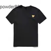 2023 Play Mens T Shirt Designer Red Commes Heart Women Garcons S Badge des Quanlity TS Cotton CDG تطريز قصير الأكمام