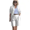 Suits de survêtement féminins 2024 COMPOSSION DE SPRING POUR SUITS CHOSE SUITES SURSIDÉS SHORTS LOBE Set Femme Casual Elegant Office Ladies 2 Pieces sets