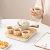 Juegos de té de té de té de viaje de té de cerámica de cerámica portátil para copa Infusor