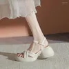 Sandalen 2024 Plattformanzug weiblich Beige Sommer Heels klare Schuhe Frauen All-Match Med Espadrilles Nackt Mädchen