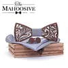 Juego de corbata de lazo de madera y pañuelo Bowtie Corbio Cravate Homme Noeud Papillon Corbatas Hombre Pajarita Gift for Men Chirstmas 240418