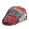 3VC9 Berets Retro Mens Berets Hat Autumn Patchwork Plaid Peaked Hat Gatsby Newsboy Cap Women Wool Flat Cabbie Ivy Cap Twill Herringbone Hat d240418