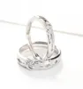 Parringar S925 Sterling Silver Jewelry One Arrow Wear Heart Lovers Ring Hollow Out Drill Opening Korean Version Simple1871945