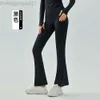 Desginer als Yoga Aloe Pant Leggings hohe Taille schöne Hüften Casumicro Flare Fitness Elastizität Schlampe Breite Beinhosen