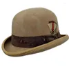 Berets Wool Fedora Top Hat Black Short Round Round Surprise Cadeau pour petit ami