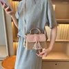 Drawstring Straw Beach Bag For Women 2024 Summer Luxury Designer Handbags Hit Color Tassels Shoulder Crossbody Box Sac A Main
