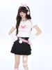 T-shirts de femmes harajuku arc imprimé à lacet à manches courtes pour les femmes Summer Girl Y2k Top Preppy Gothic Graphic
