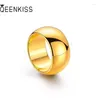 Cluster Rings QEENKISS 24KT Gold Shiny 12N Ring For Women Men Couple Lovers Fine Jewelry Wholesale Wedding Valentine's Day Party Gift RG5192