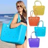 Summer Beach Bags EVA Basket Large Capacity Beach 48x24x36cm Storage Bag Holes Tote Waterproof Handbag for Women Outdoor Travel Sports Pool