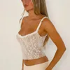 CAMESOSOLS TAKS ZOER GAAT OUT TOPS TOPS Dames Spaghetti -riem Tank Top Sexy Camisole Lace Trim Backless Bustier Shirt Bow Beauty Back Back Back