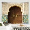 Oriental decoration Islamic tapestry Vintage Architecture Wall Hangings Moroccan decoration for home Bohemian home decor 240403
