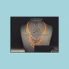 Örhängen halsband nyaste mode vintage smycken set joker bohemian mtilayer colorf afrika pärlor uttalande halsband örhängen set kx othov