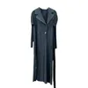Trench Coats pour femmes Miyake Original Casual Coat Lapel plissé 2024 Couleur solide d'automne Spring