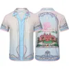 Casablanca T-shirts Shirts à manches courtes Hawaiian Beach Vacation Travel Fashion Retro Flower Shirt 5/4 Sleeve