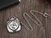 Silver Roman Numeral Square Digne Mécanique main Winding Pocket Gatch Open Face Open Elegant Retro Pendant Manuel Mécanisme Horloge 240416