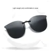 Sunglasses Arrival Polarized Flip-up Clips For Myopia Glasses Retro Big Size Square Al-Mg Glass Clip-on Sunglass Clip C3167