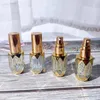 Opslagflessen 6 ml mini spray fles luxe goudplating glazen parfum draagbare hervulbare transparante alcohol mist verstuiver verouderde reizen