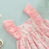 Robes de fille 6-36 mois robe d'été de bébé filles avec sac d'élingue fleurs à volants sans manches