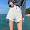 Denim-Shorts für Frauen im Sommer 2024 hoher tailliertes locker-sitzendes Abschleudern und Fleisch, das das Internet rotes A-Line-Heißhose trendy Instagram abdeckt