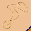 Halsband Pendant Chain Designer V Luxury Jewelry Bijoux Circle Openwork Double Layers Letters Classic Brass New Fashion High Quality Womens Mens Free Frakt