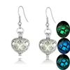 Dangle Earrings Seanlov Fashion Women's Shine Heart Charm Luminous Stone Glow In The Dark Green Blue Light Color