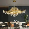 Candeliers American Round Round Lustelier Crystal Light Gold Living Room Decoration El LED LED YX456TB