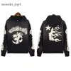 Rock Hip Hop Street Hellstar Hoodies Set Washed Flame Letter Print Hooded Hooded Pullover Men Women Oversized Hell Star Sweatshirts 4373