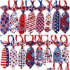 Vestes de vêtements pour chiens 50pcs 4ème de Jy Independence Days Cat Bowties Colliers de compagnie Puppy Small Bows Tie Toothing Accessoires Supplie Drop Dhikw