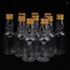 Bottiglie d'acqua 10pcs 50 ml Mini Piet Clear Riemibile vino per liquori per matrimoni per feste con coperchio a vite a prova di perdite