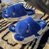 Slippers 2024 Green Frog Cartoon Cotton Ladies Winter Fashion Home Fluffy Slipper Non-slip Women's Shoes Indoor Animal Slides