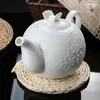 Teaware sets keramische koffie thee pot European witte vlinder reliëf teepot bot china water ware suiker kom melk kruik thuisbar decoratie