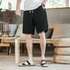 Heren shorts 2024 Zomersportfitness losse trekkoord voor basketbalwedstrijd Running Casual Linen Pants B56