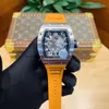 Milles Luminous Designer Diamond Watches RM010 Montre Superclone Skeleton Ladies 'Richa Watches Mechanics Luxe Scale RM010 Heren 7059