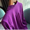 Women's Blouses Limiguyue French Elegant Purple Silk Women Summer Single Breast Long Sleeve See Through Shirt Soft Versatile Tops Z137