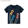 Camisetas 2024 Summer NUEVOS Camiseta de manga corta Camiseta para niños Camas de algodón de algodón de algodón de dibujos animados de 2 a 10 años Q240418